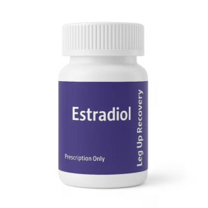 Bottle of prescription Female Estradiol Tablets for hormone therapy